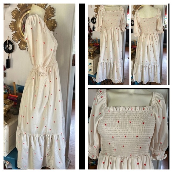Vintage Dresses & Skirts - Vintage Prairiecore Heart Print Dress